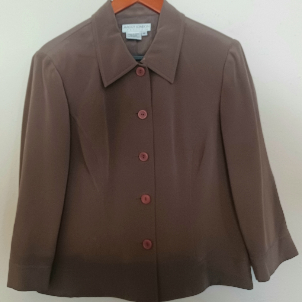 Maggie London Petites Brown Jacket sz16